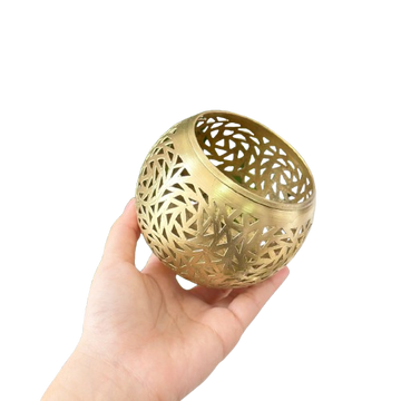 Bougeoir rond en laiton doré (3 tailles)