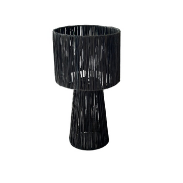 Abat-jour en Raphia Aboukal grand noir