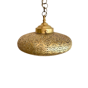 Suspension traditionnelle artisanale - plafonnier en laiton doré Tbigua petit modèle