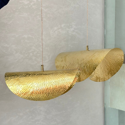 Suspension artisanale en laiton Ayour doré  80cm