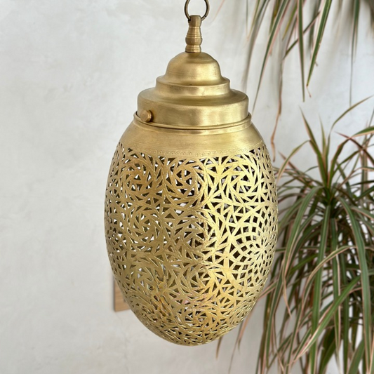 Suspension traditionnelle artisanale en laiton Losa dorée grand