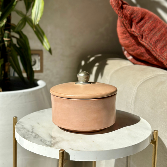 Boite de rangement beige nude