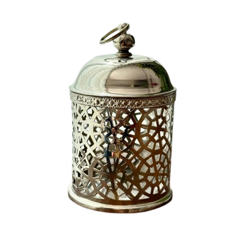 Boite de rangement en cuivre mkhram moyenne argentée