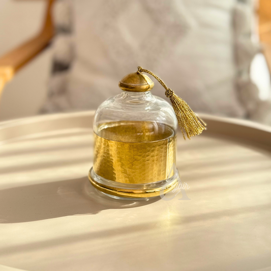 Cloche en verre et laiton