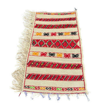 Tapis artisanal Extérieur en osier et laine 1m80/1m30