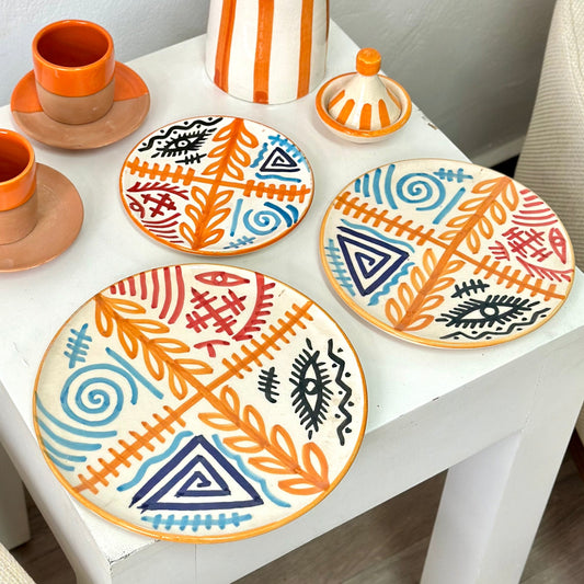Set assiettes Amazigh orange