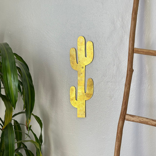 Cactus en laiton doré