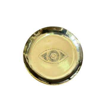 Assiette artisanale Tit en laiton doré