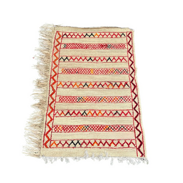 Tapis artisanal Extérieur en osier et laine 1m55/1m20