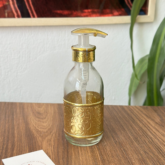 Distributeur de savon en verre et laiton doré Zwak