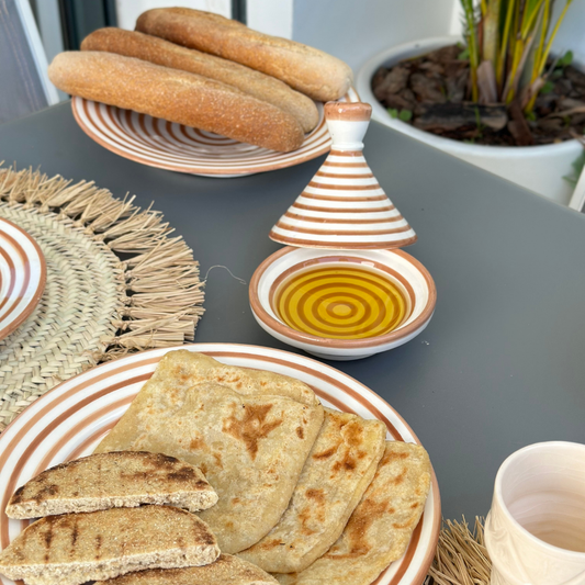 Tagine rayé terracota