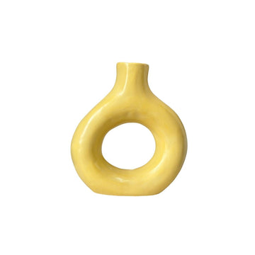 Vase artisanal Tafoukt jaune mat