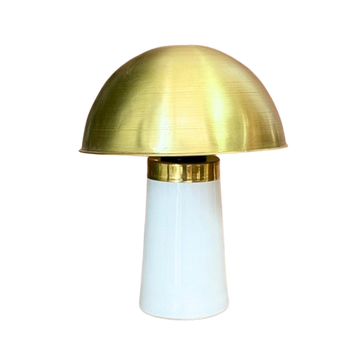 Abat-jour Marrakech en laiton doré et céramique blanc