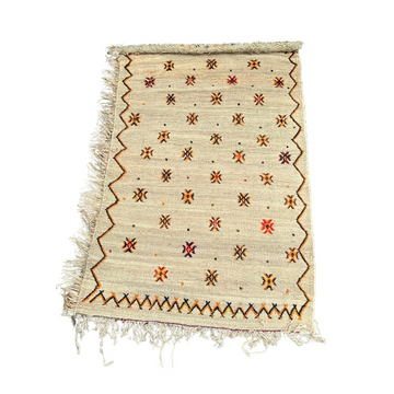 Tapis artisanal Extérieur en osier et laine 1m70/1m30