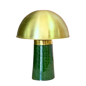 Abat-jour Marrakech en laiton doré et céramique vert