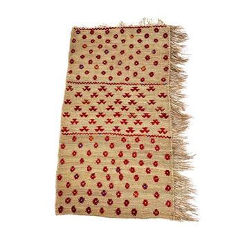 Tapis artisanal Extérieur en osier et laine 1m/1m60