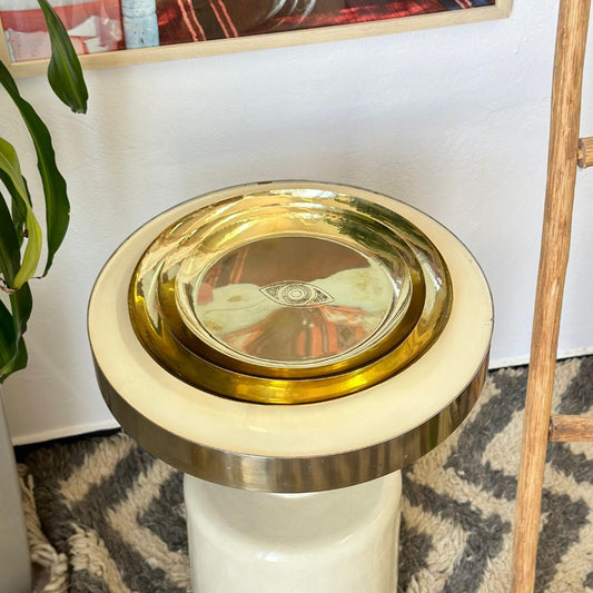 Assiette artisanale Tit en laiton doré