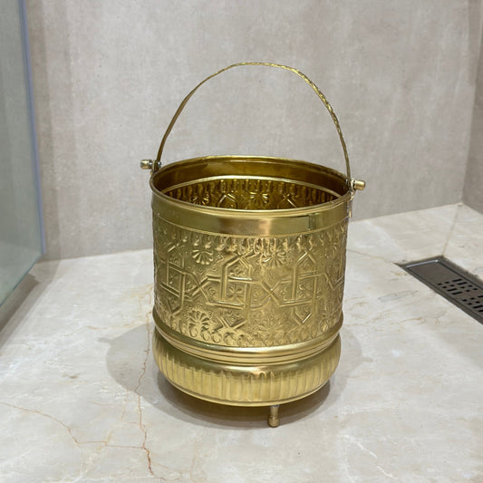 Seau hammam moyen en laiton traditionnel