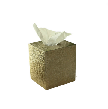 Boîte à mouchoirs en métal martelé