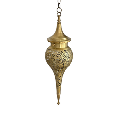Suspension traditionnelle artisanale en laiton doré Larme