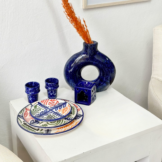 Set assiettes Amazigh bleu