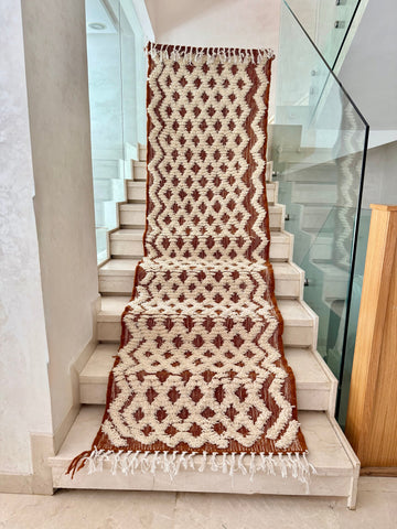 Tapis Berbère Runner Azilal 100% Multicolore en Laine De Mouton  2,87m/81cm