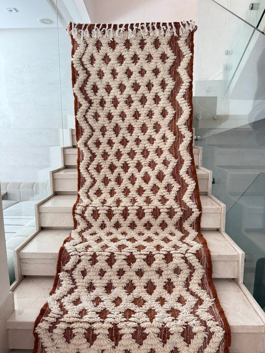 Tapis Berbère Runner Azilal 100% Multicolore en Laine De Mouton  2,87m/81cm