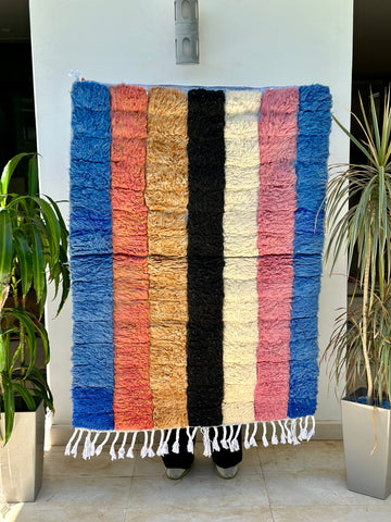 Tapis berbère Mrirt coloré 100% laine de mouton - 104cm / 140cm