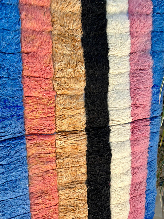 Tapis berbère Mrirt coloré 100% laine de mouton - 104cm / 140cm