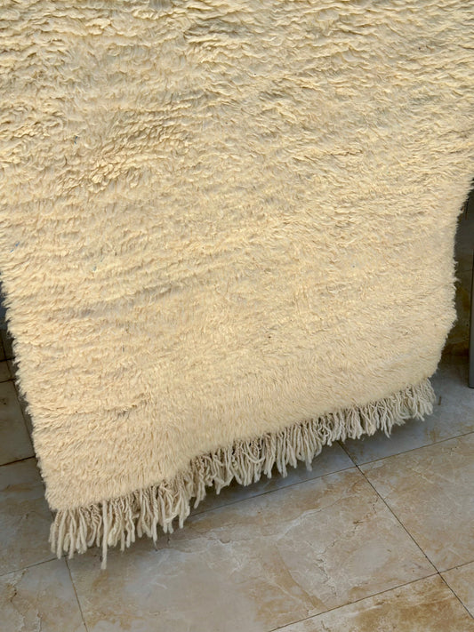 Tapis berbère Mrirt crème 100% laine de mouton - 174cm / 90cm
