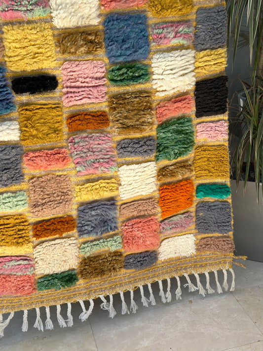 Tapis berbère Azilal coloré 100% laine de mouton 160cm/110cm