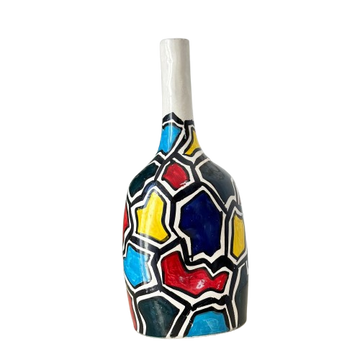 Vase artisanal bouteille coloré