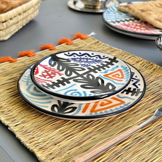 Set assiettes Amazigh noir