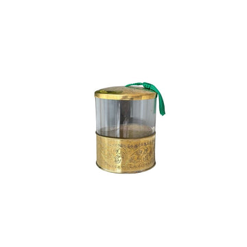 Sucrier doré en verre et laiton