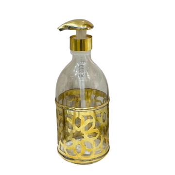 Distributeur de savon en verre et laiton doré grand Zellige