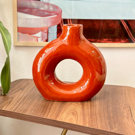 Vase artisanal Tafoukt rouge tomette