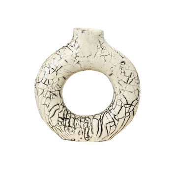 Vase artisanal Tafoukt gris craquelé 2